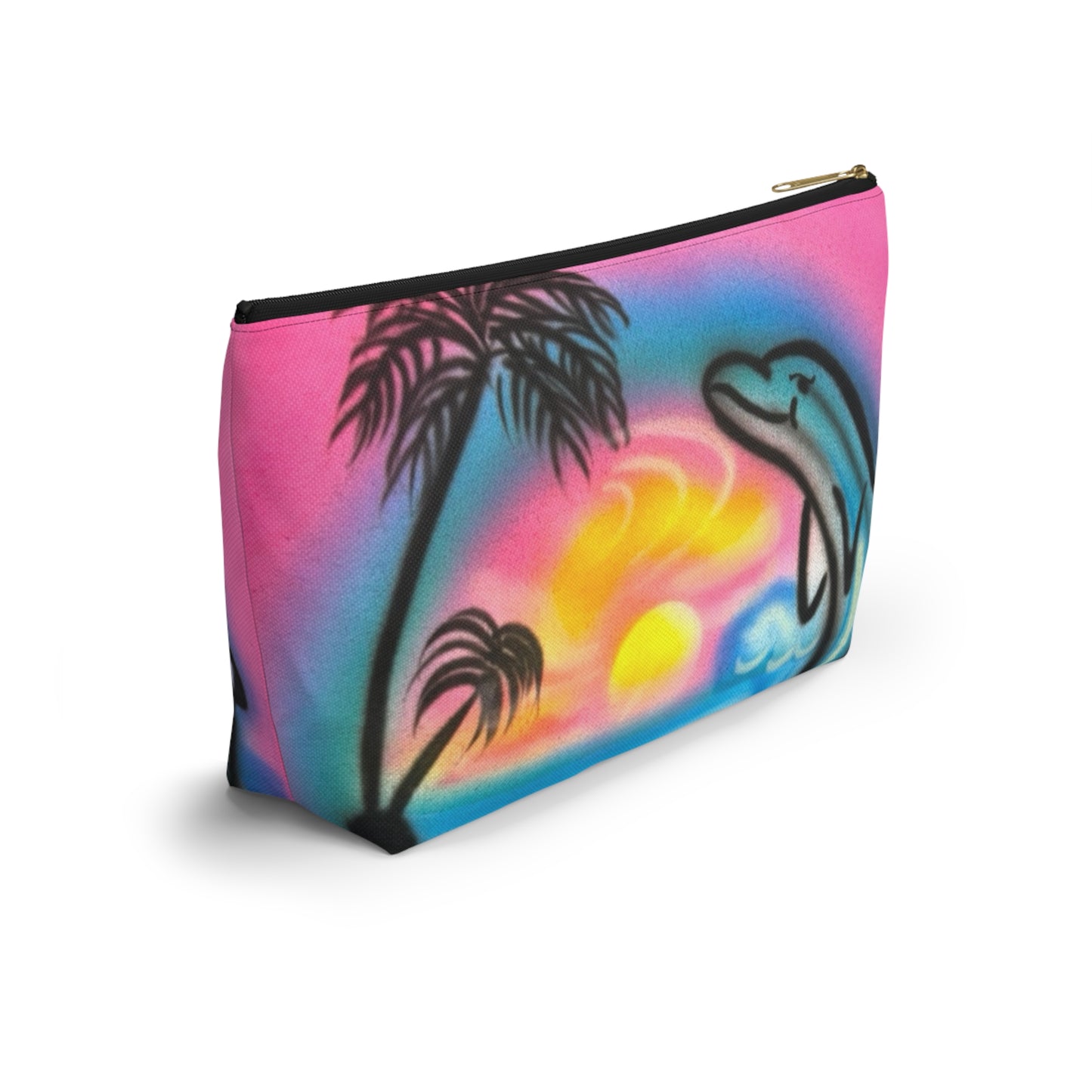 "dolphin love" airbrush makeup pouch