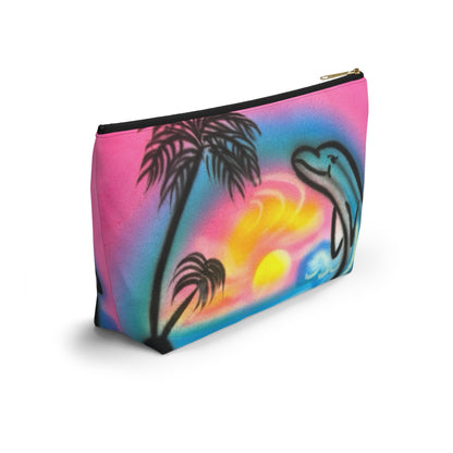 "dolphin love" airbrush makeup pouch