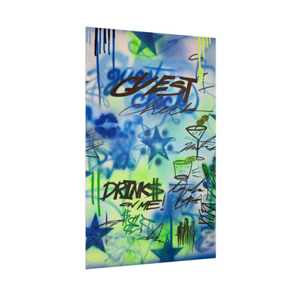 "guest check" airbrush rolled print