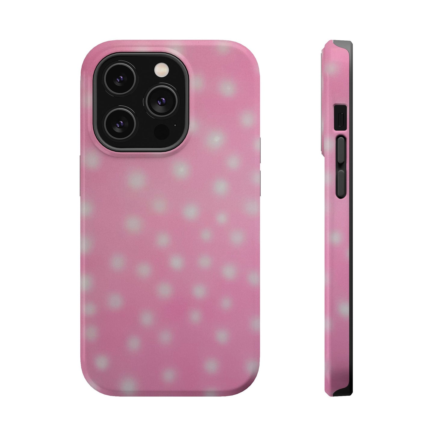 MagSafe "strawberry swirl polka dot" airbrush iPhone case