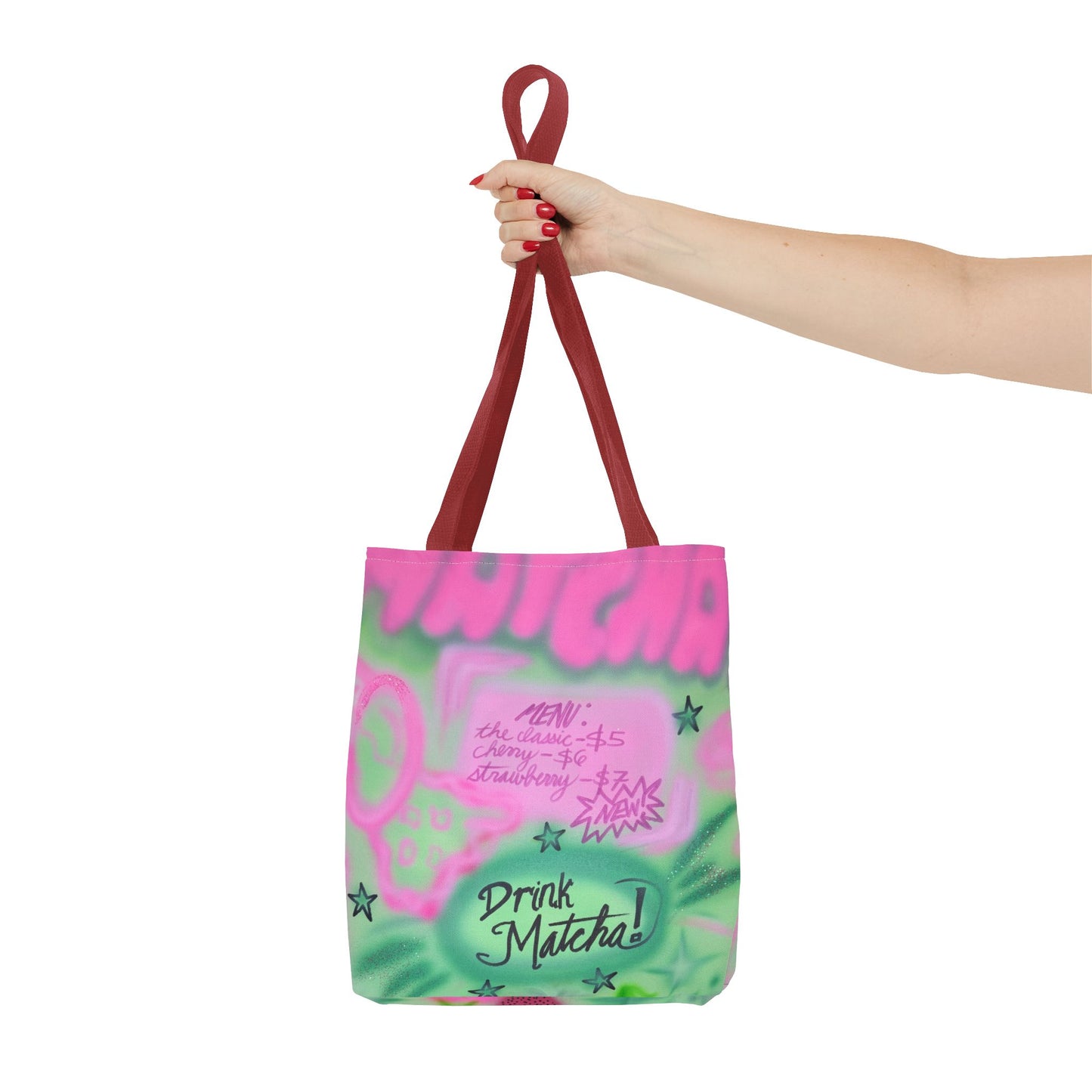 "matcha" airbrush tote bag
