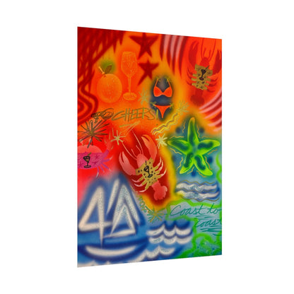 "tipsy lobster" airbrush rolled print