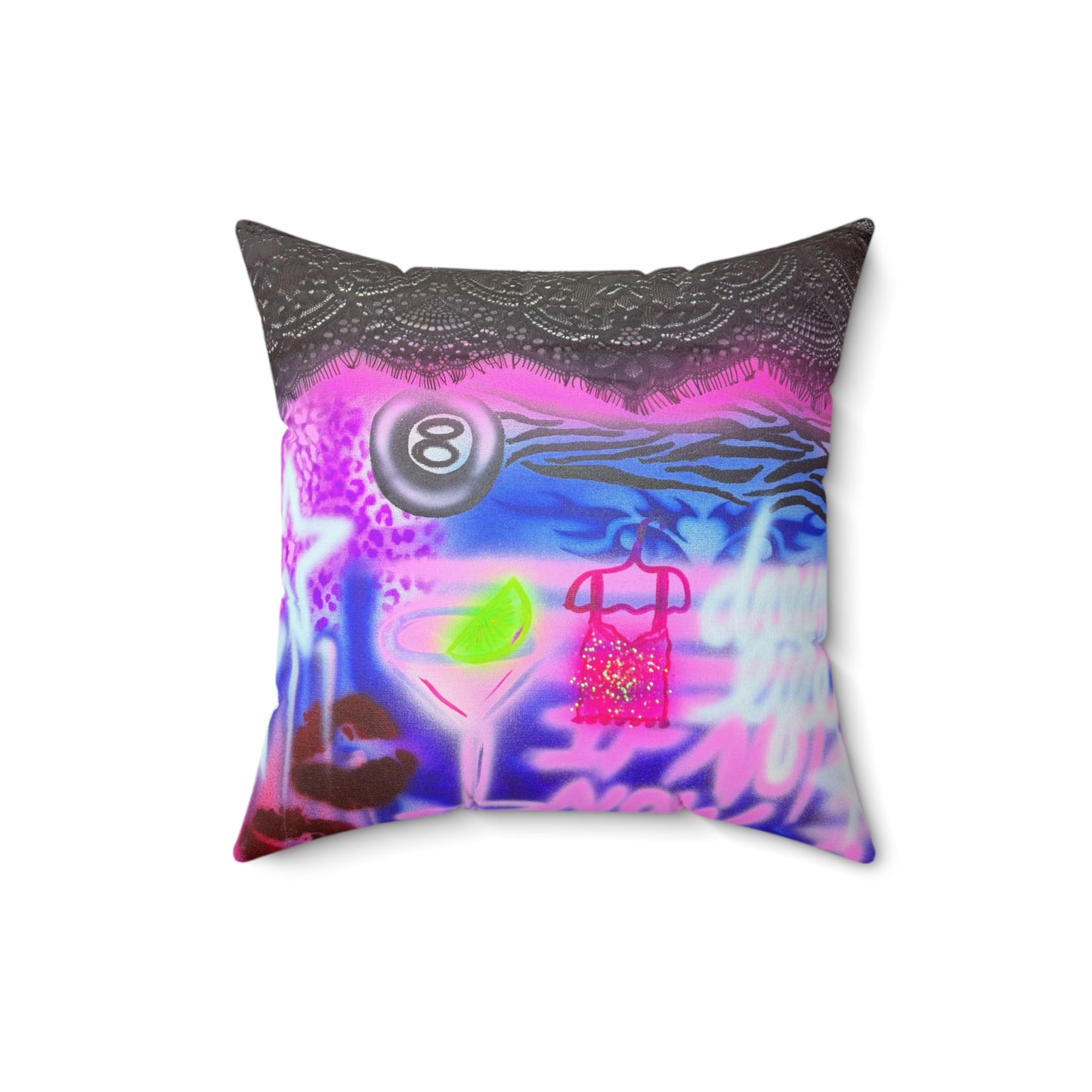 "dream life" airbrush pillow