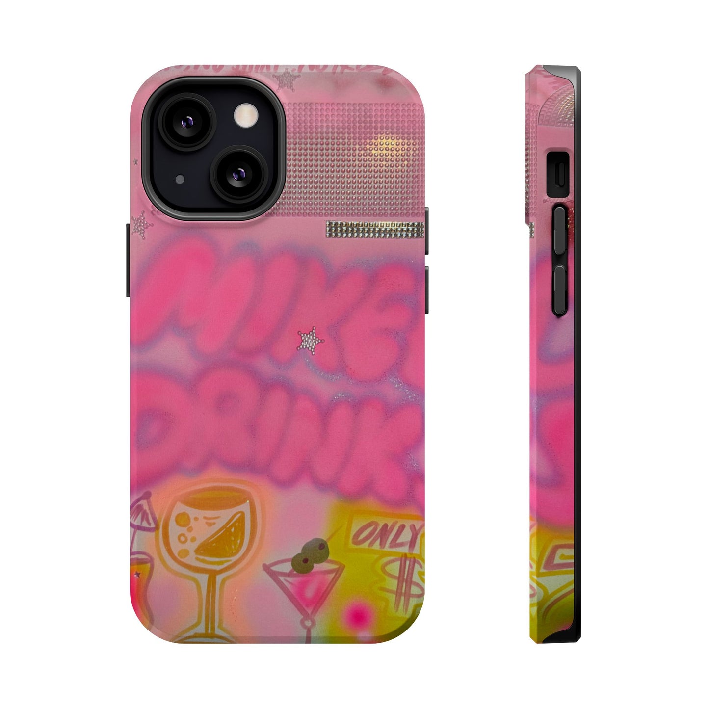MagSafe "mixed drinks" airbrush iPhone case
