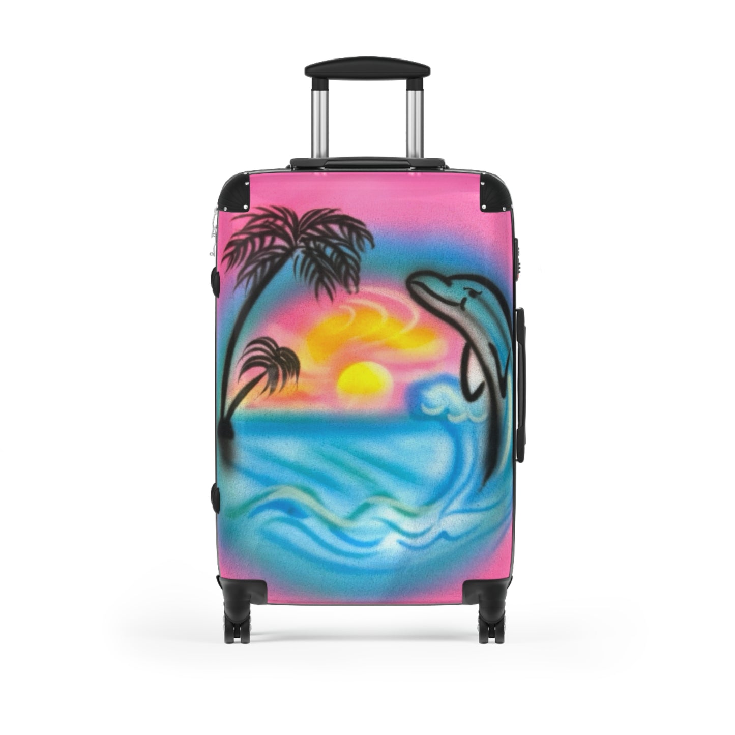 "dolphin love" airbrush suitcase
