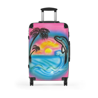 "dolphin love" airbrush suitcase