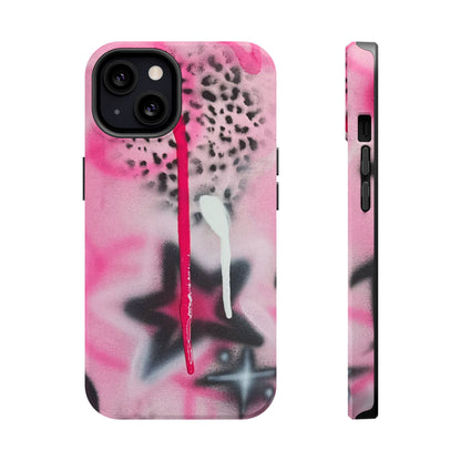MagSafe "pink cheetah" airbrush iPhone case