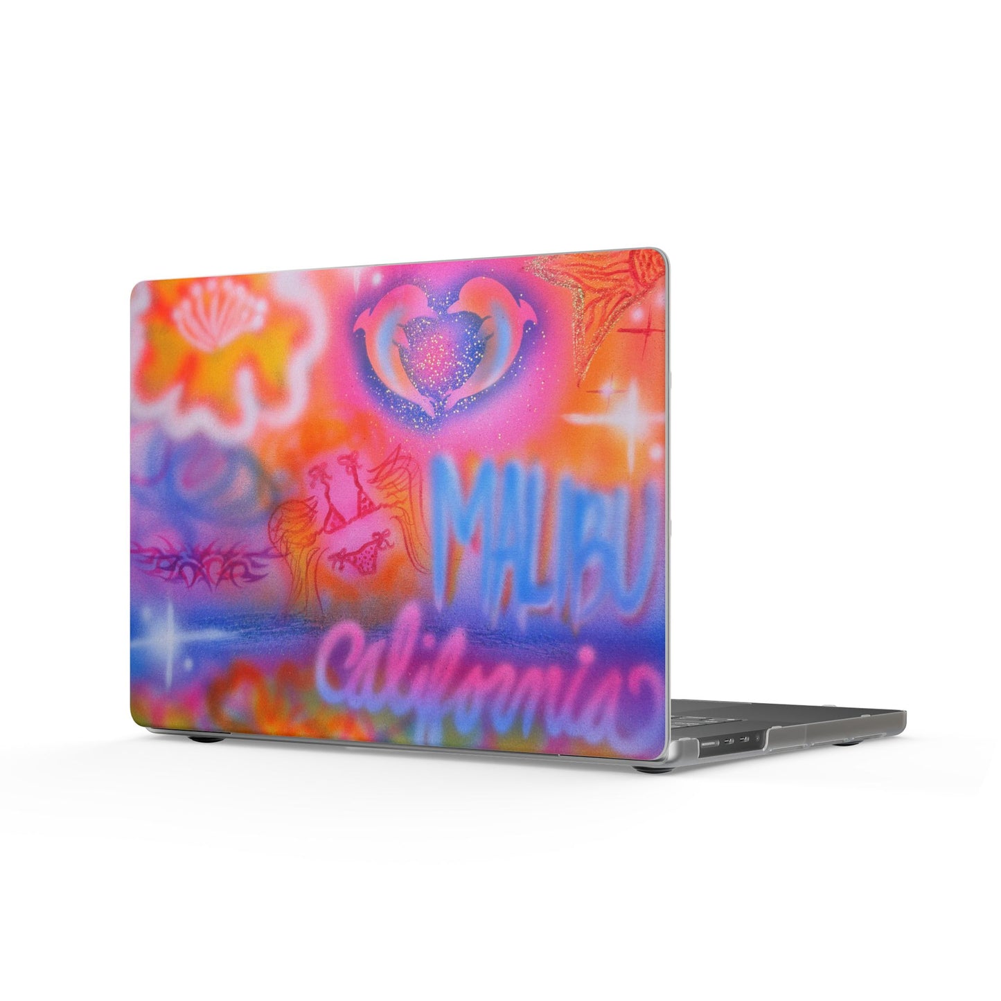"mornings in malibu" airbrush matte macbook case
