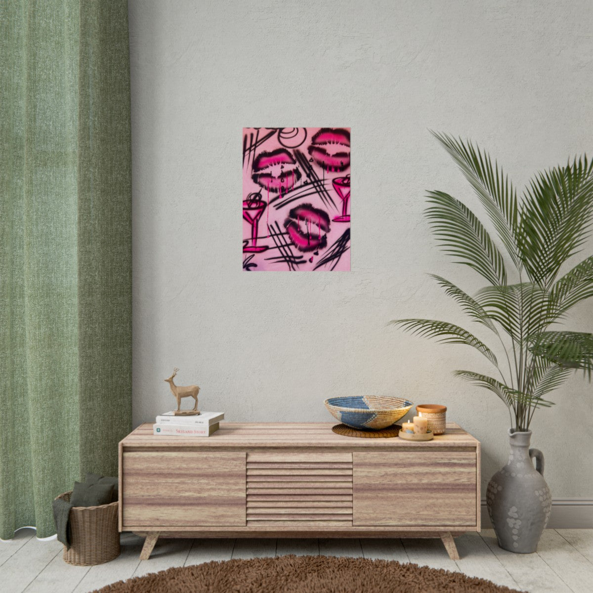 "glossy pout" airbrush rolled print
