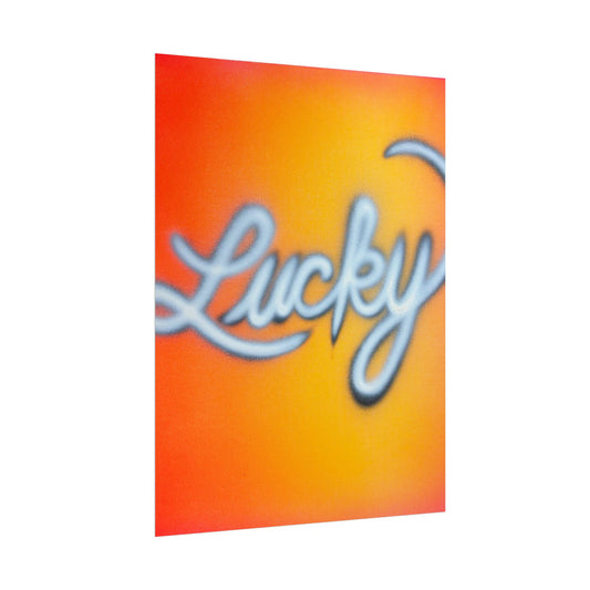 "lucky" airbrush rolled print