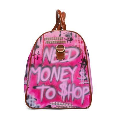 "need $$ to shop" airbrush waterproof travel bag