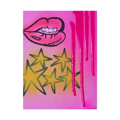 "star drip" airbrush rolled print