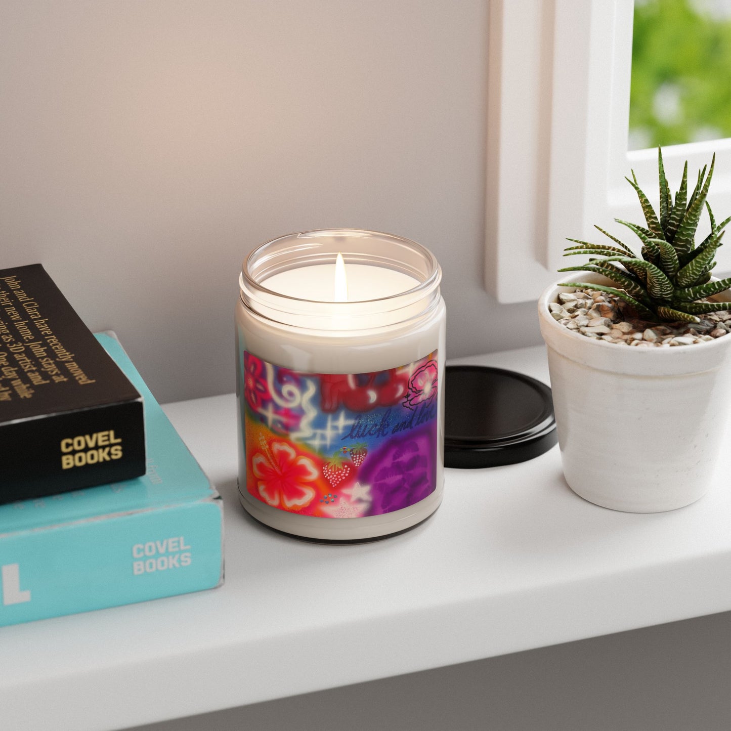 "luck and luv" airbrush soy candle