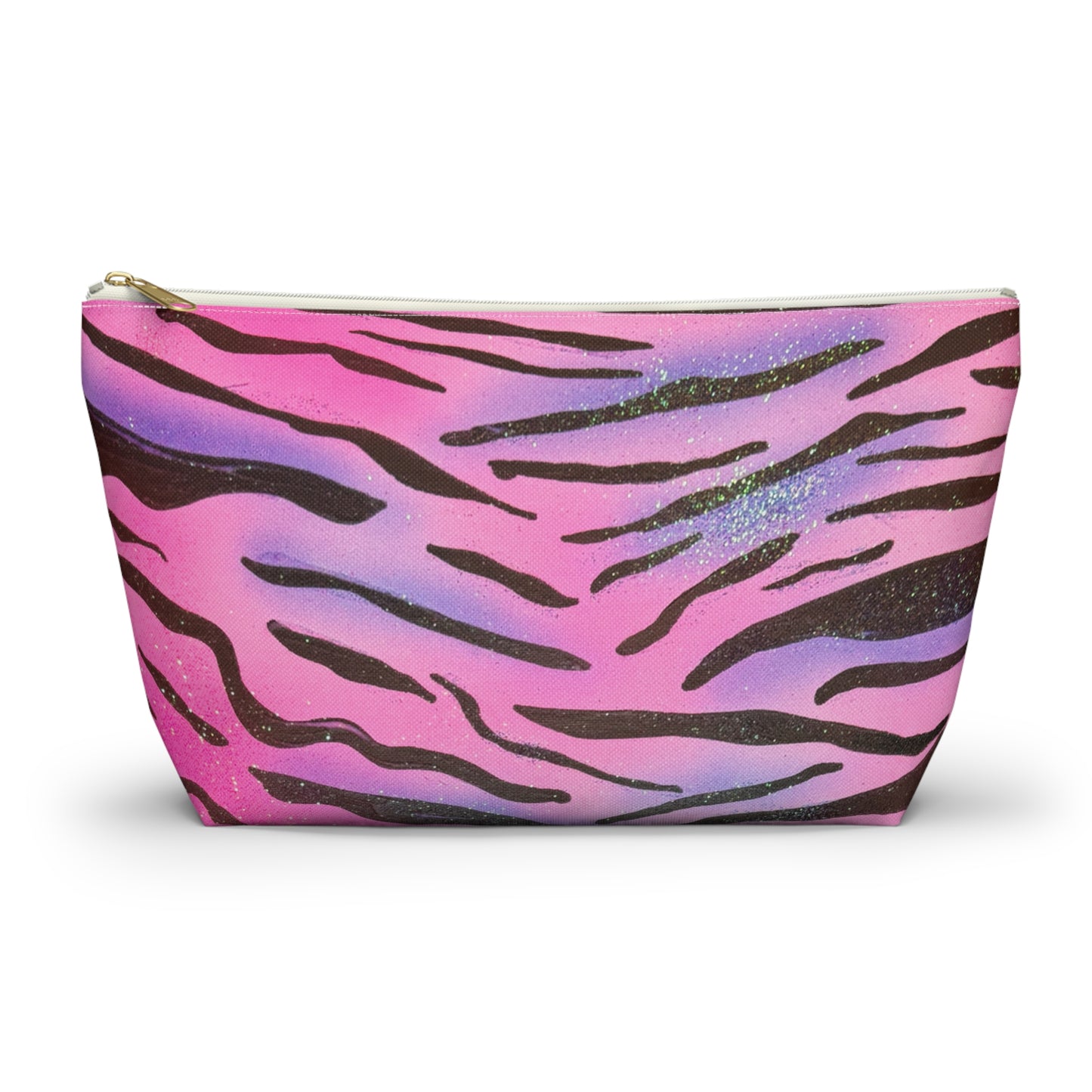 "zebra glitter" airbrush makeup pouch