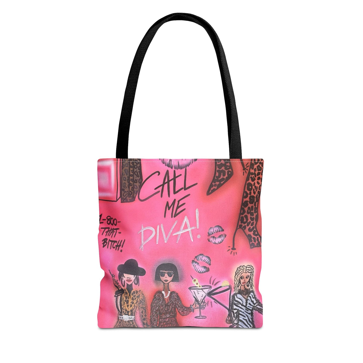 "party diva" airbrush tote bag