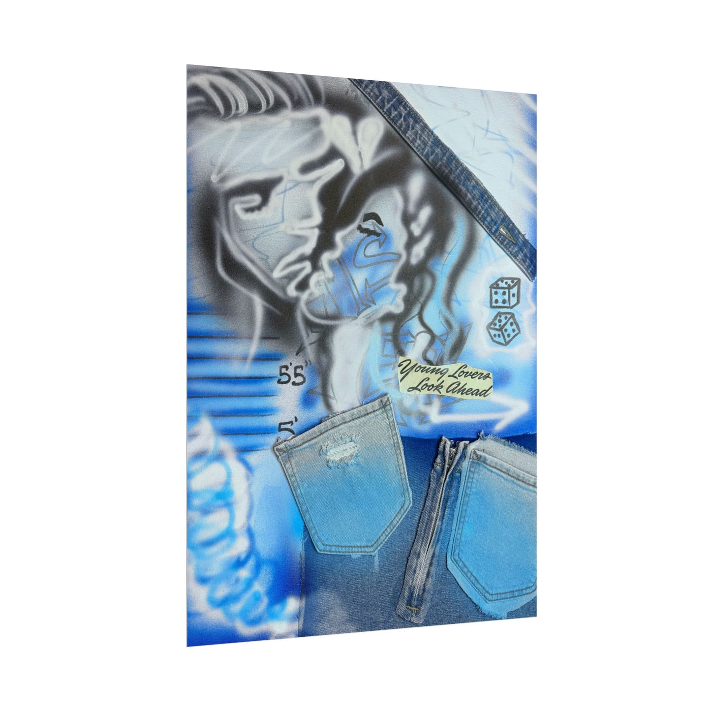 "young lovers" airbrush rolled print