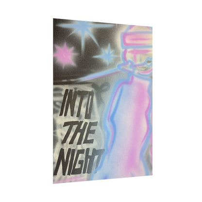 "into the night" pt. 2 airbrush rolled print