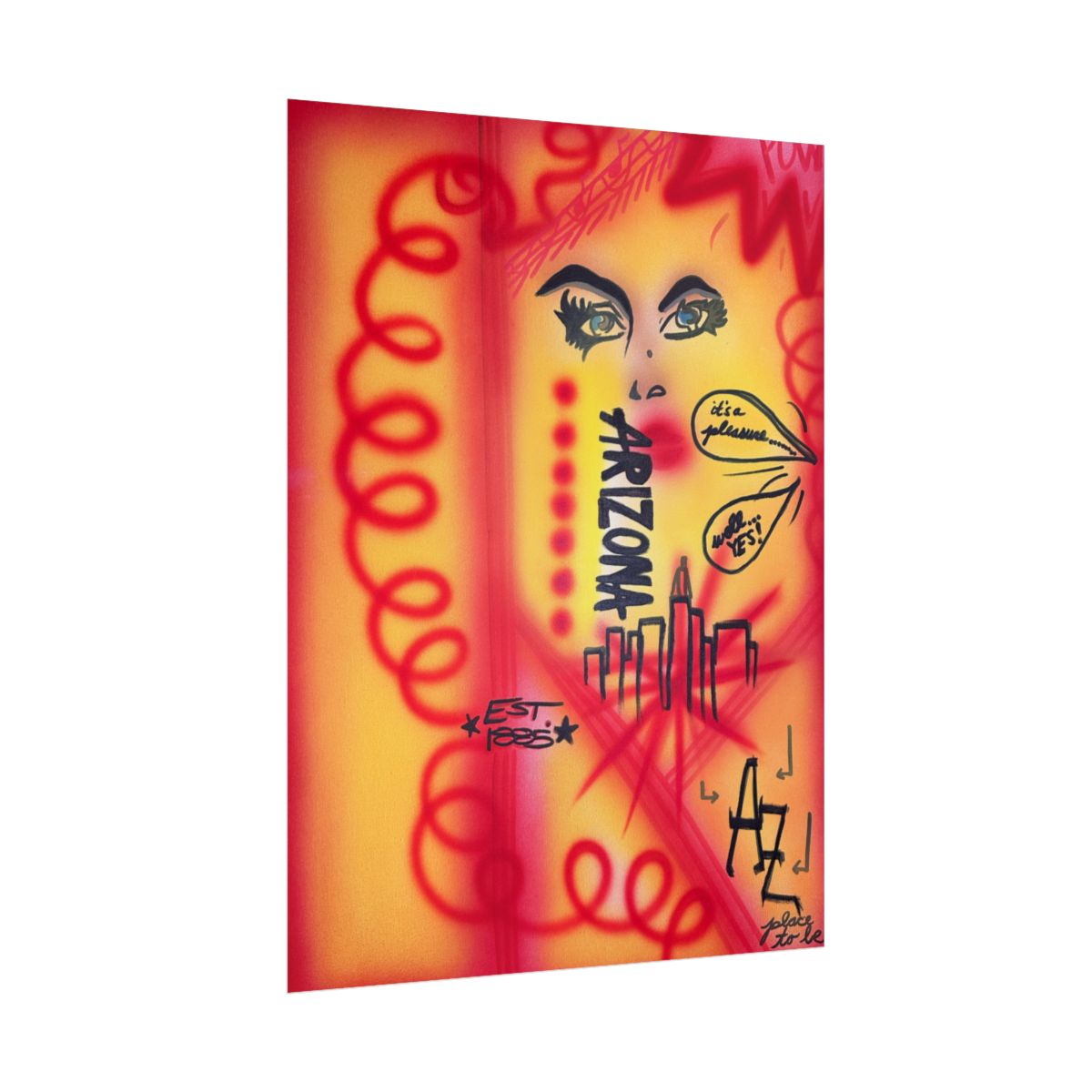 "tempe, arizona" airbrush rolled print