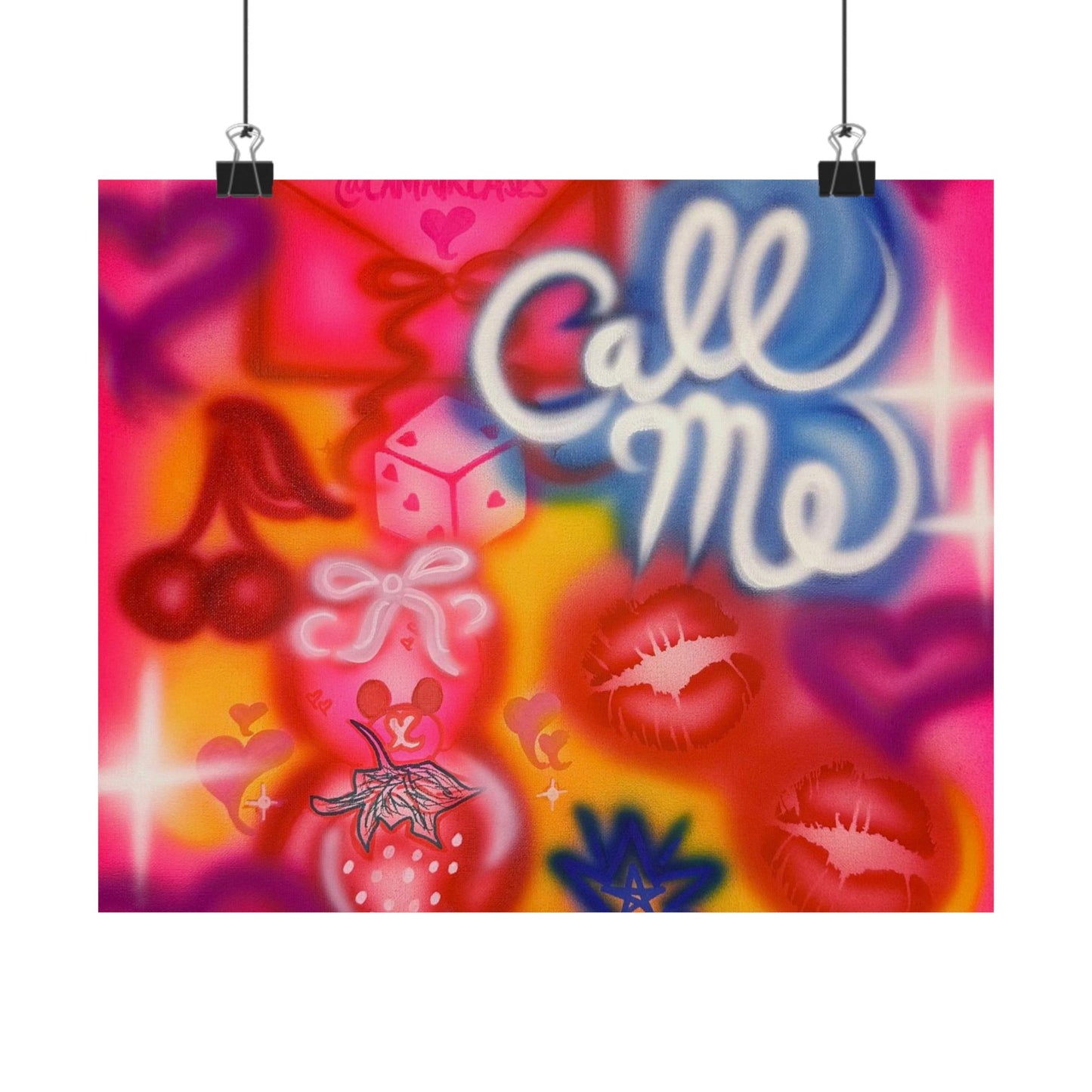 "CALL ME!" airbrush horizontal print