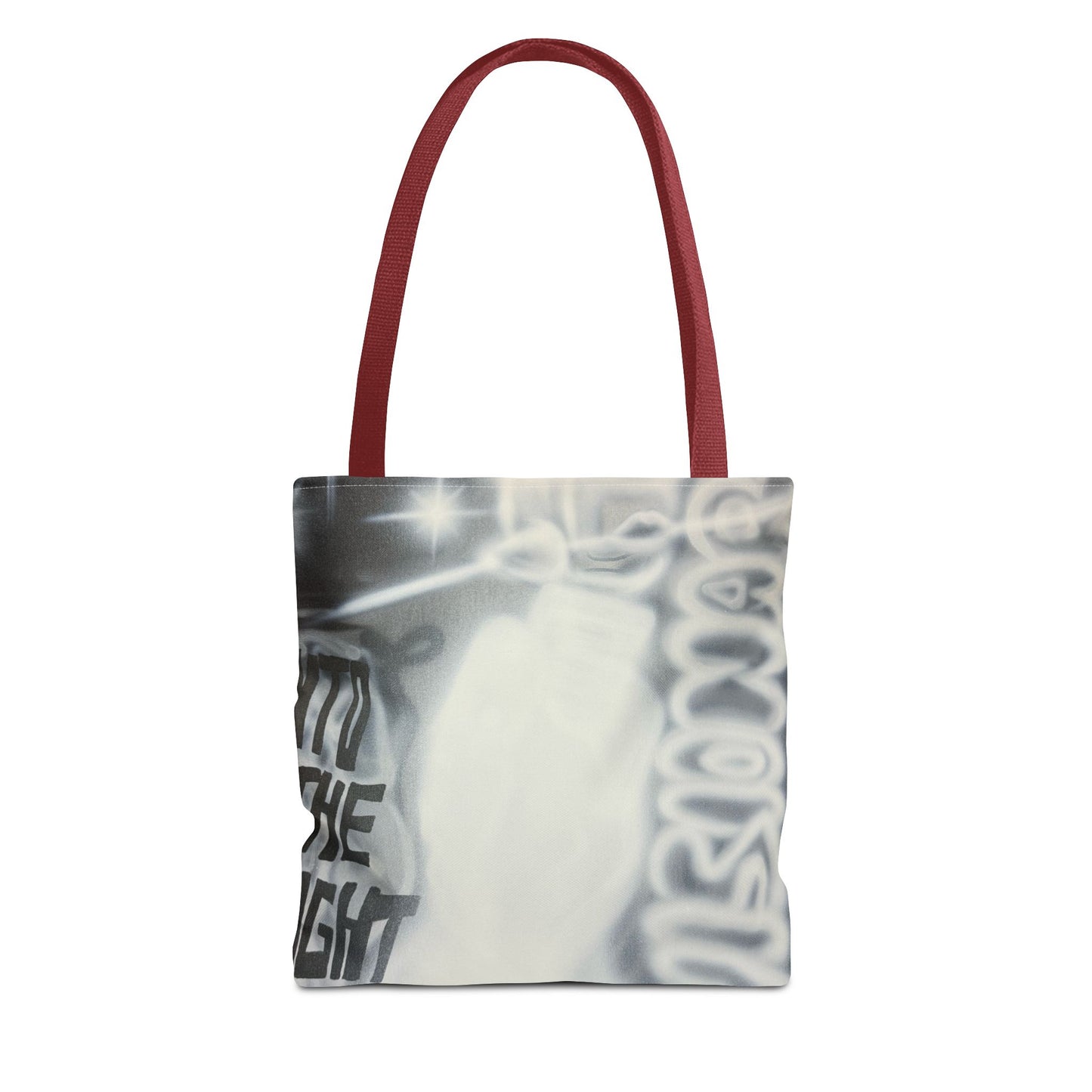 "into the night" airbrush tote bag