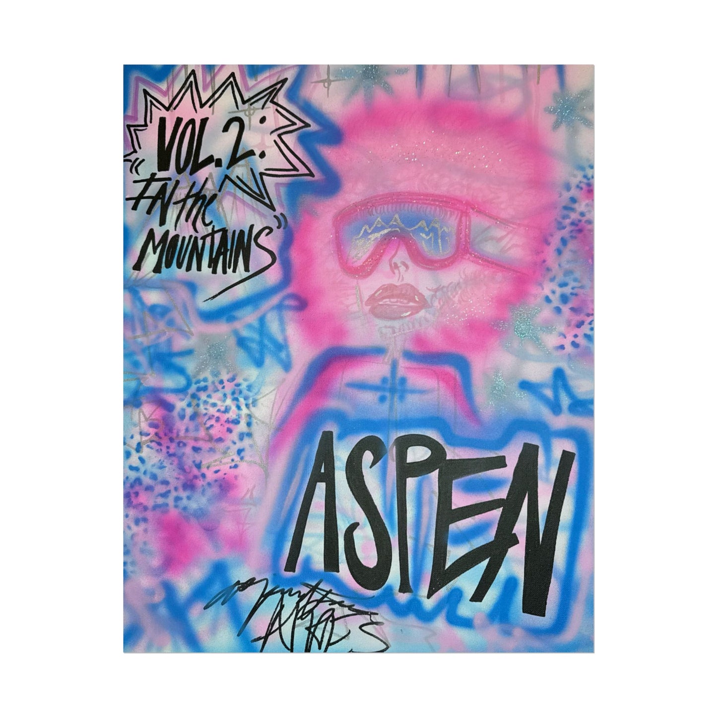"aspen aspirations" airbrush rolled print