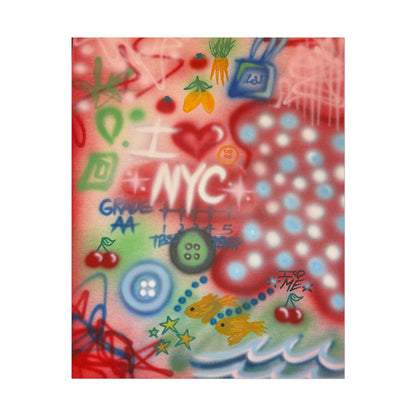 "i <3 NYC" airbrush rolled print