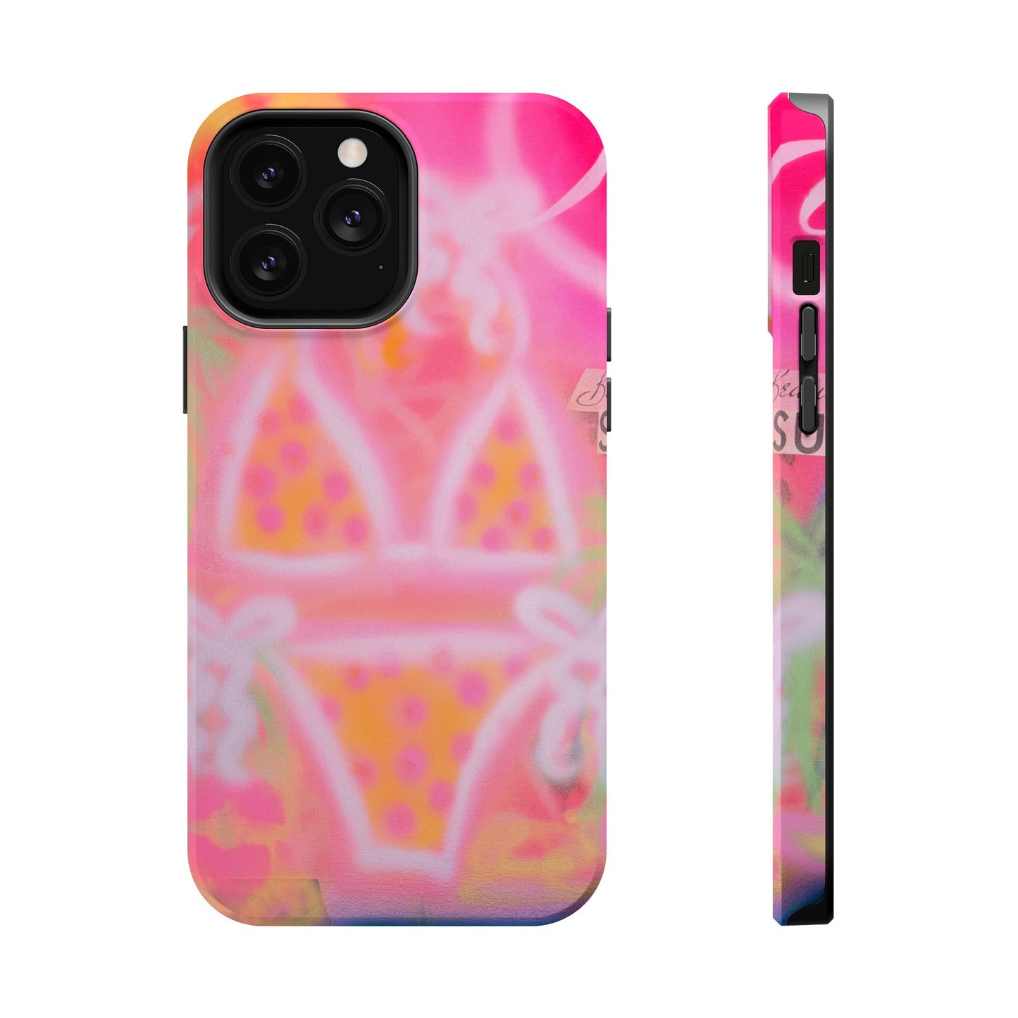 MagSafe "yellow polka dot bikini" airbrush iPhone case