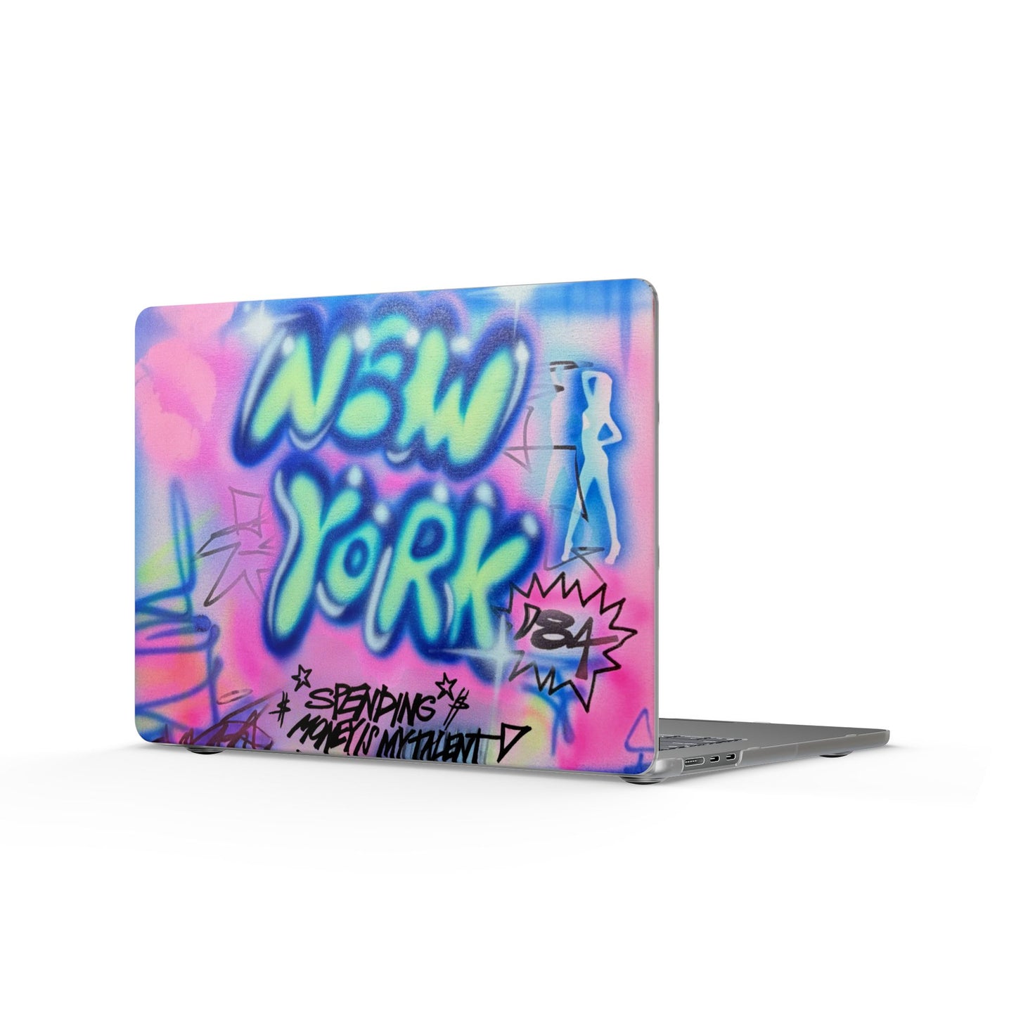 "spending $$ is my talent" airbrush matte macbook case