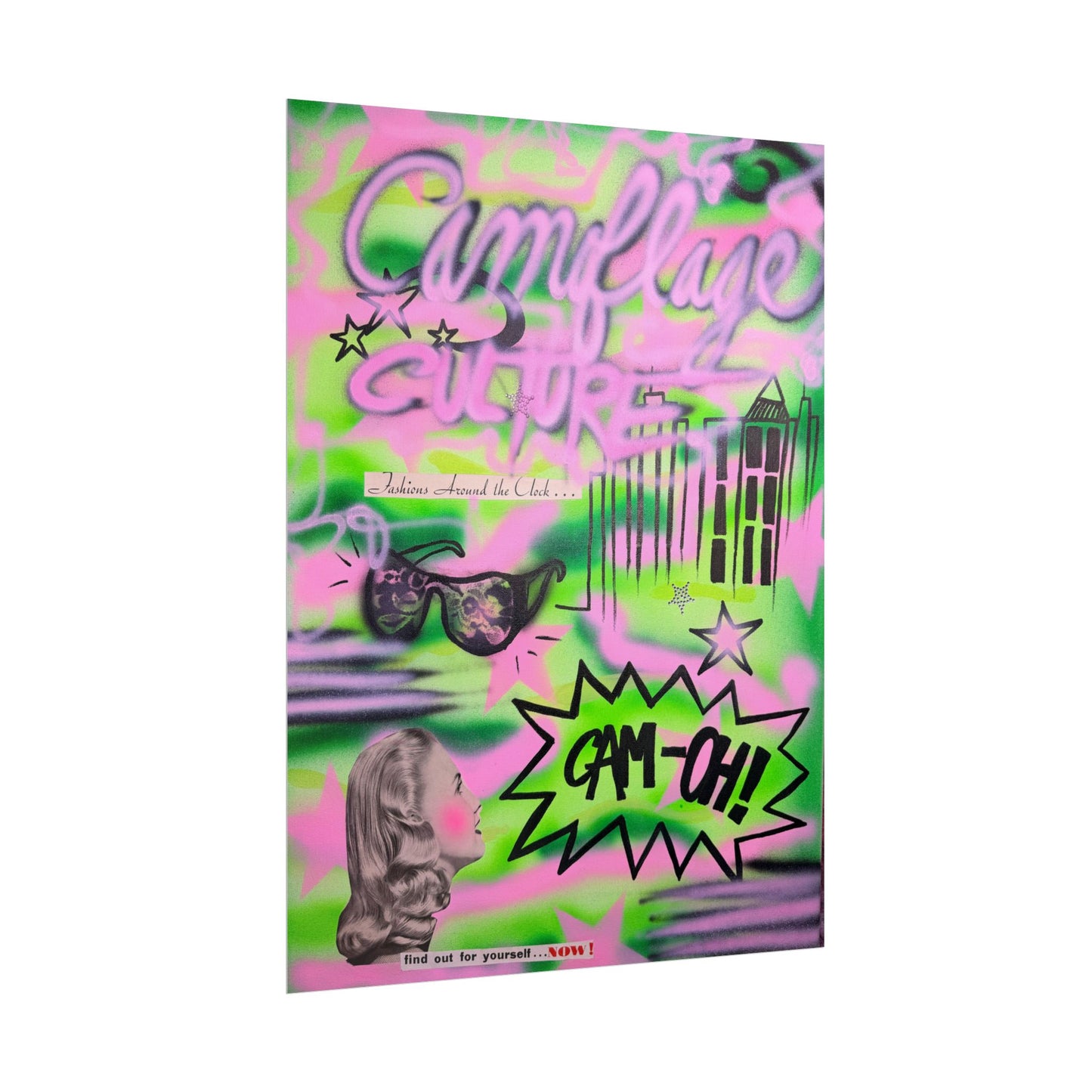 "green camo" airbrush rolled print