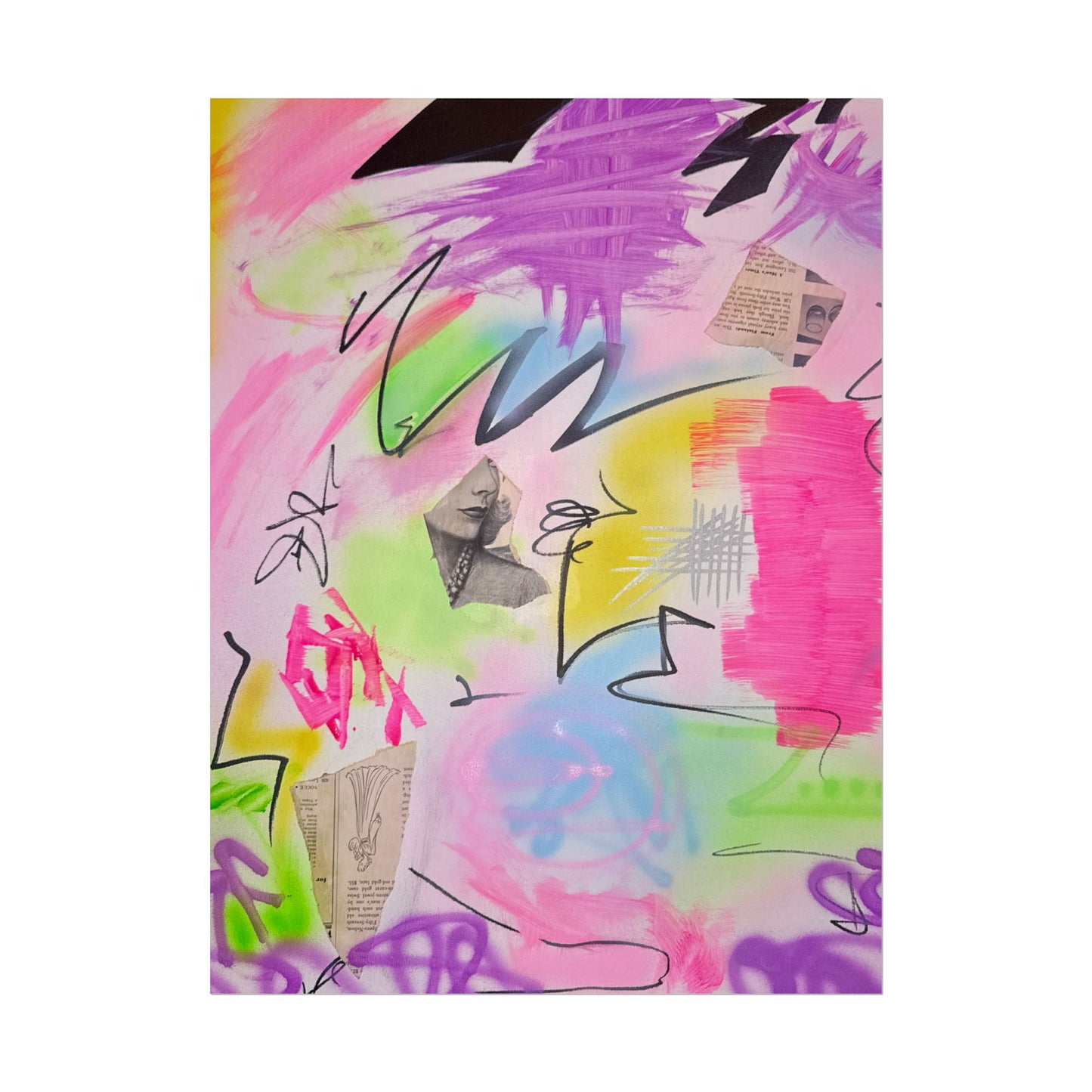 "pastel static" airbrush rolled print