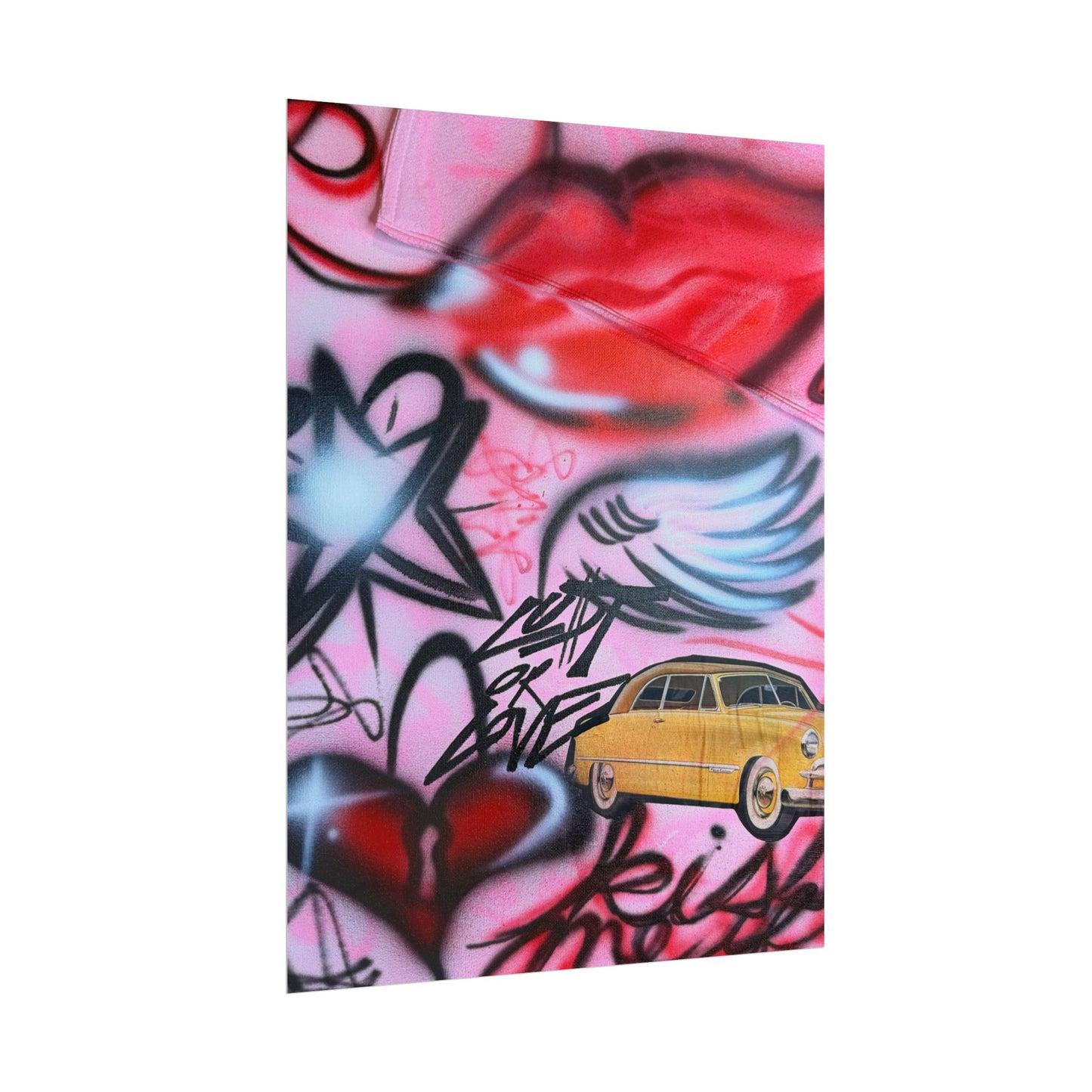 "lust or love" airbrush rolled print
