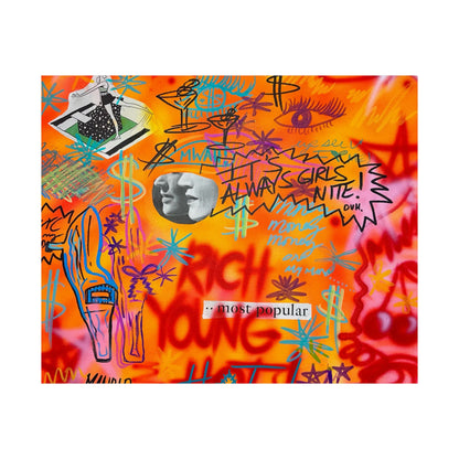 "young, rich, hot" airbrush horizontal print