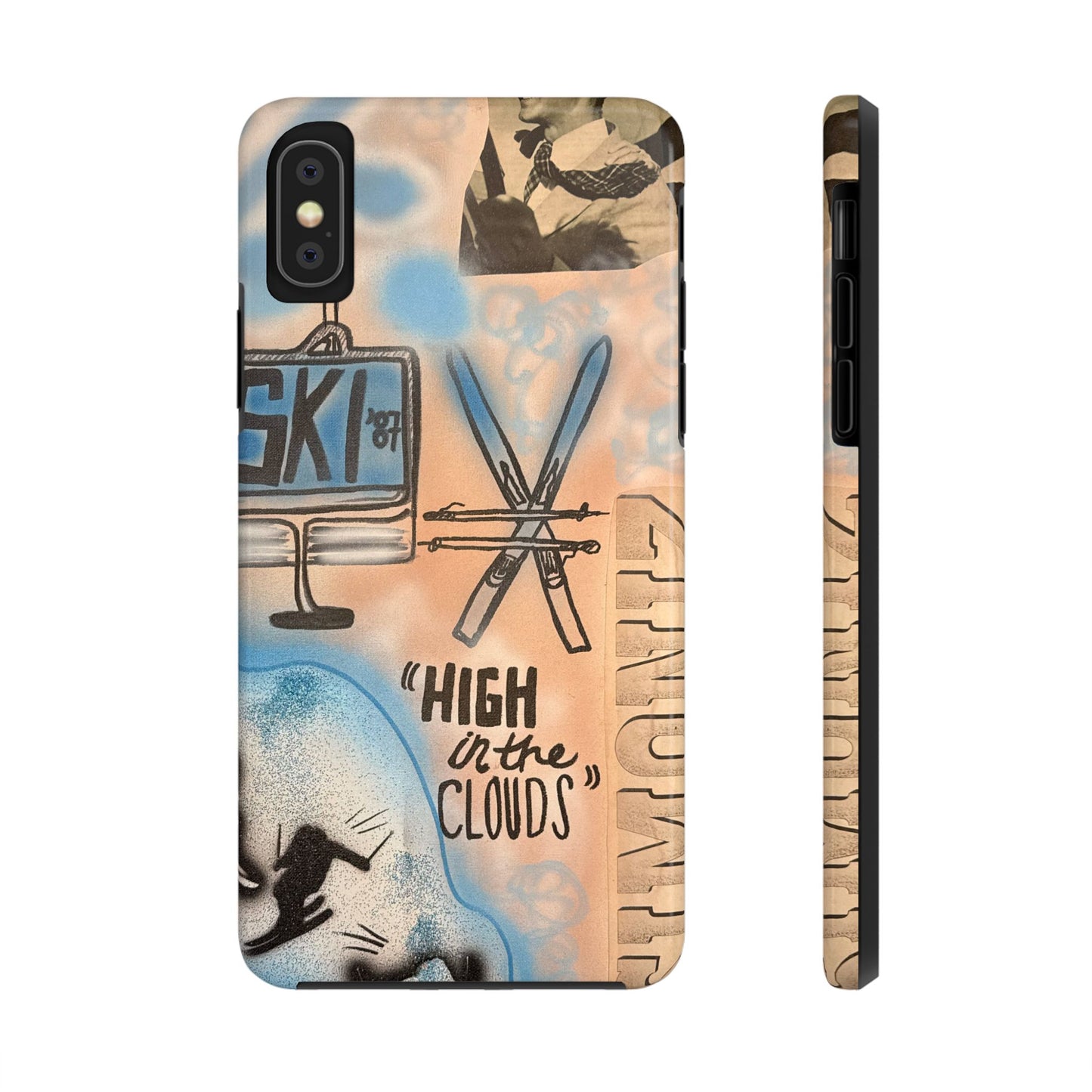 "high in the clouds" airbrush iPhone case