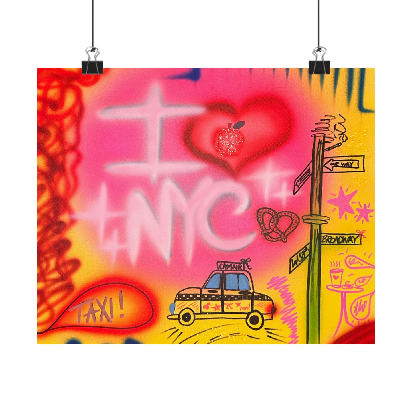 "in the city" airbrush horizontal print