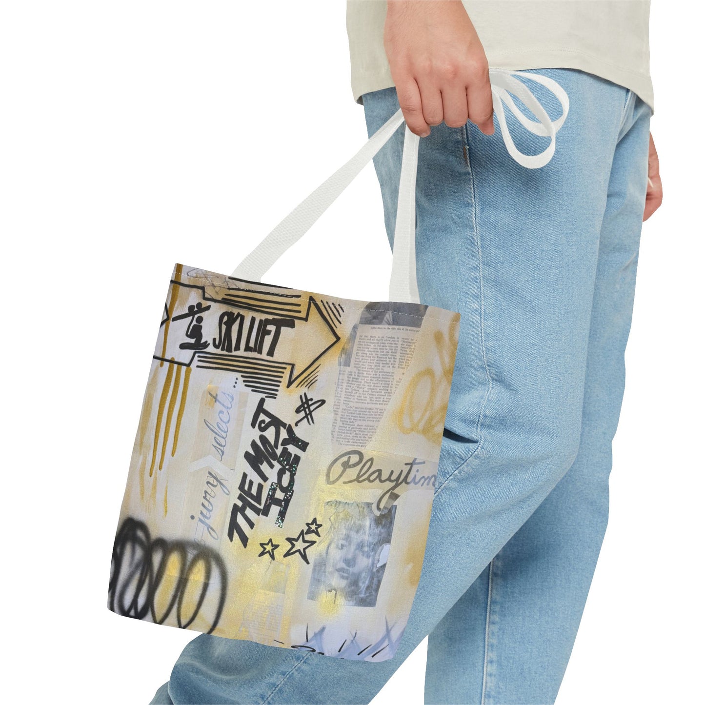 "golden glacier" airbrush tote bag