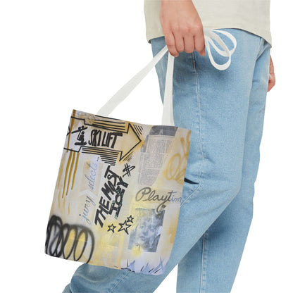 "golden glacier" airbrush tote bag