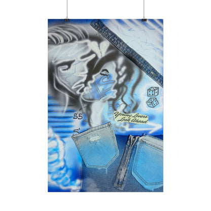 "young lovers" airbrush rolled print