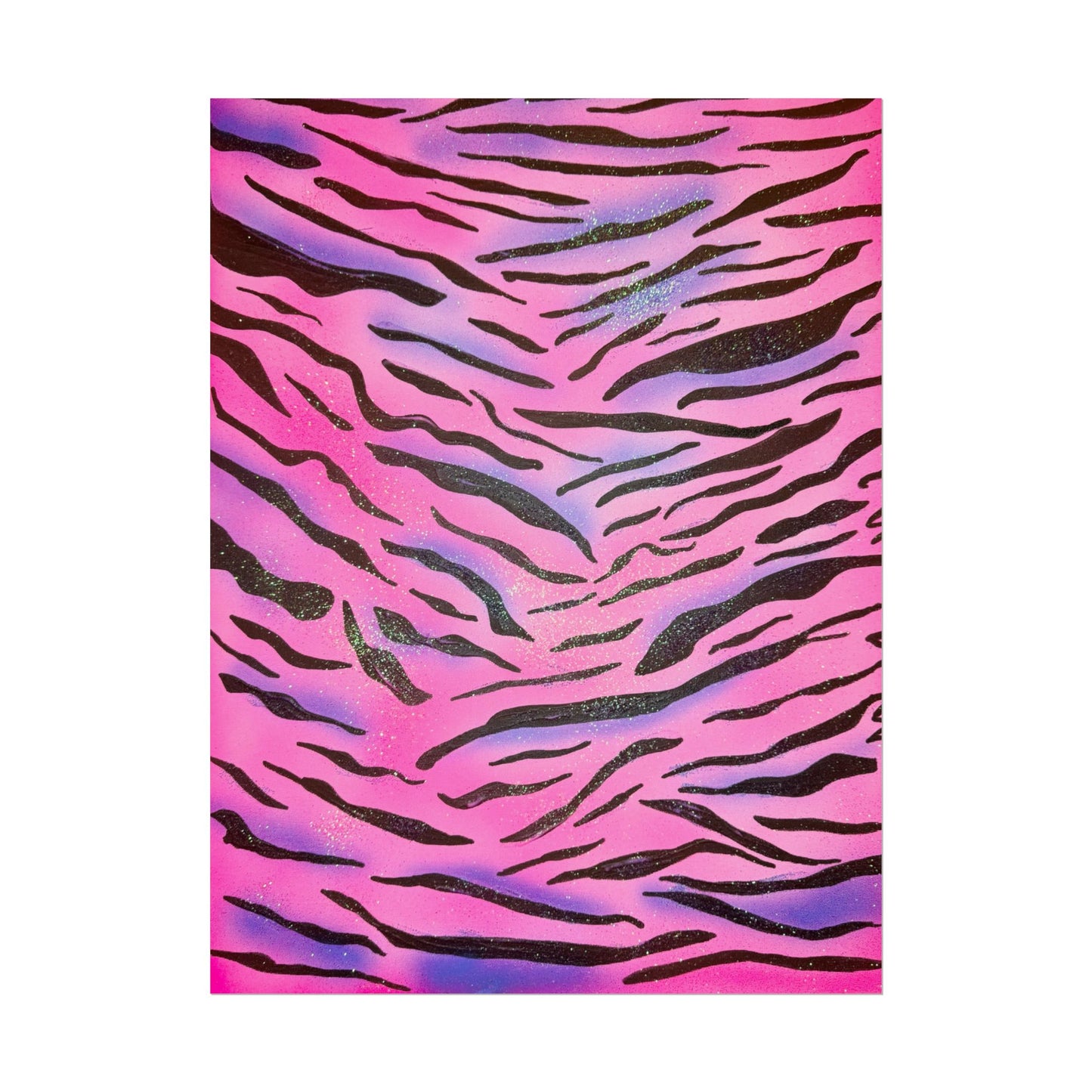 "glitter zebra" airbrush rolled print