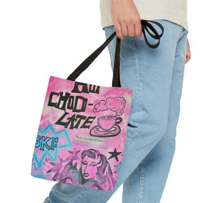 "avant le ski" airbrush tote bag