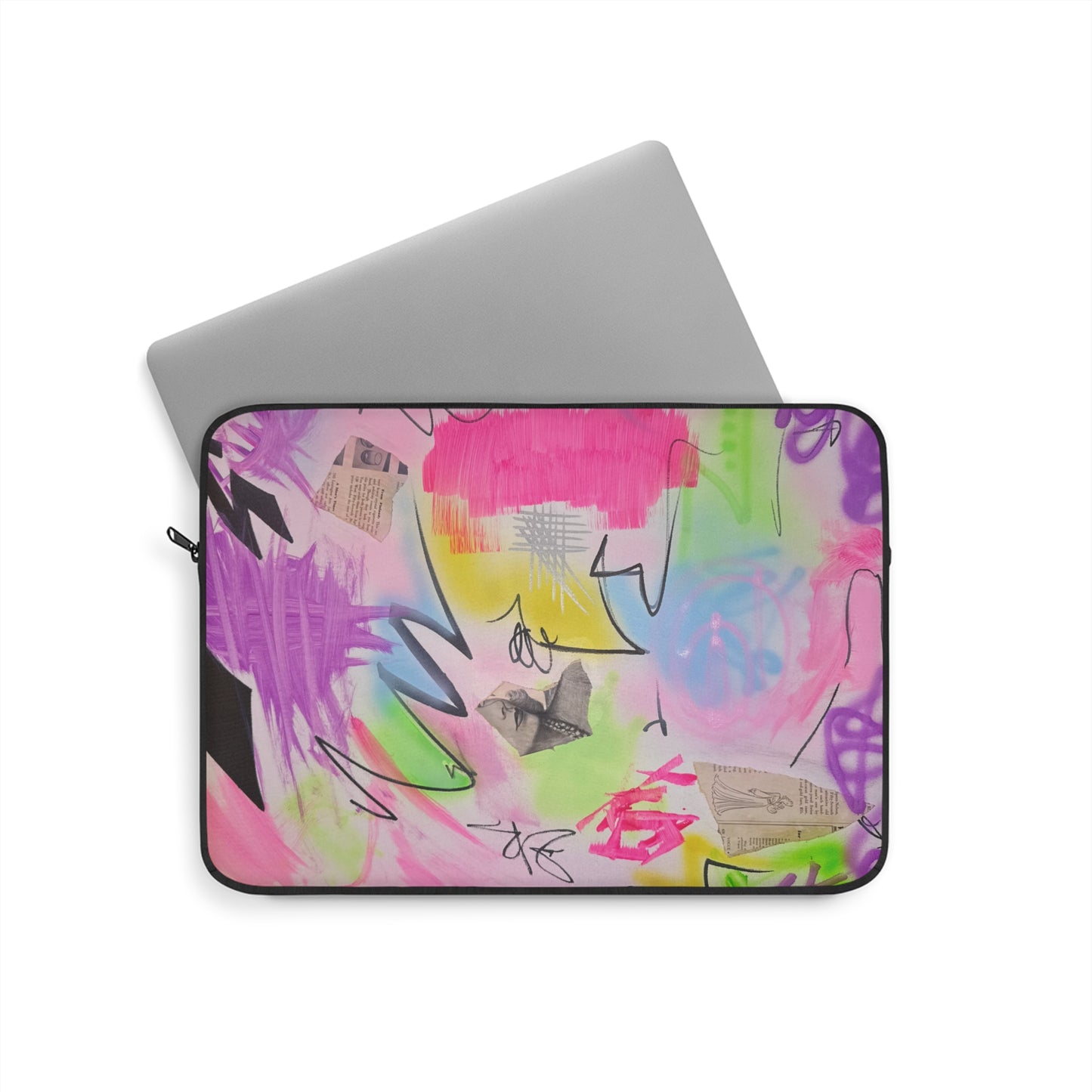 "pastel static" airbrush laptop sleeve