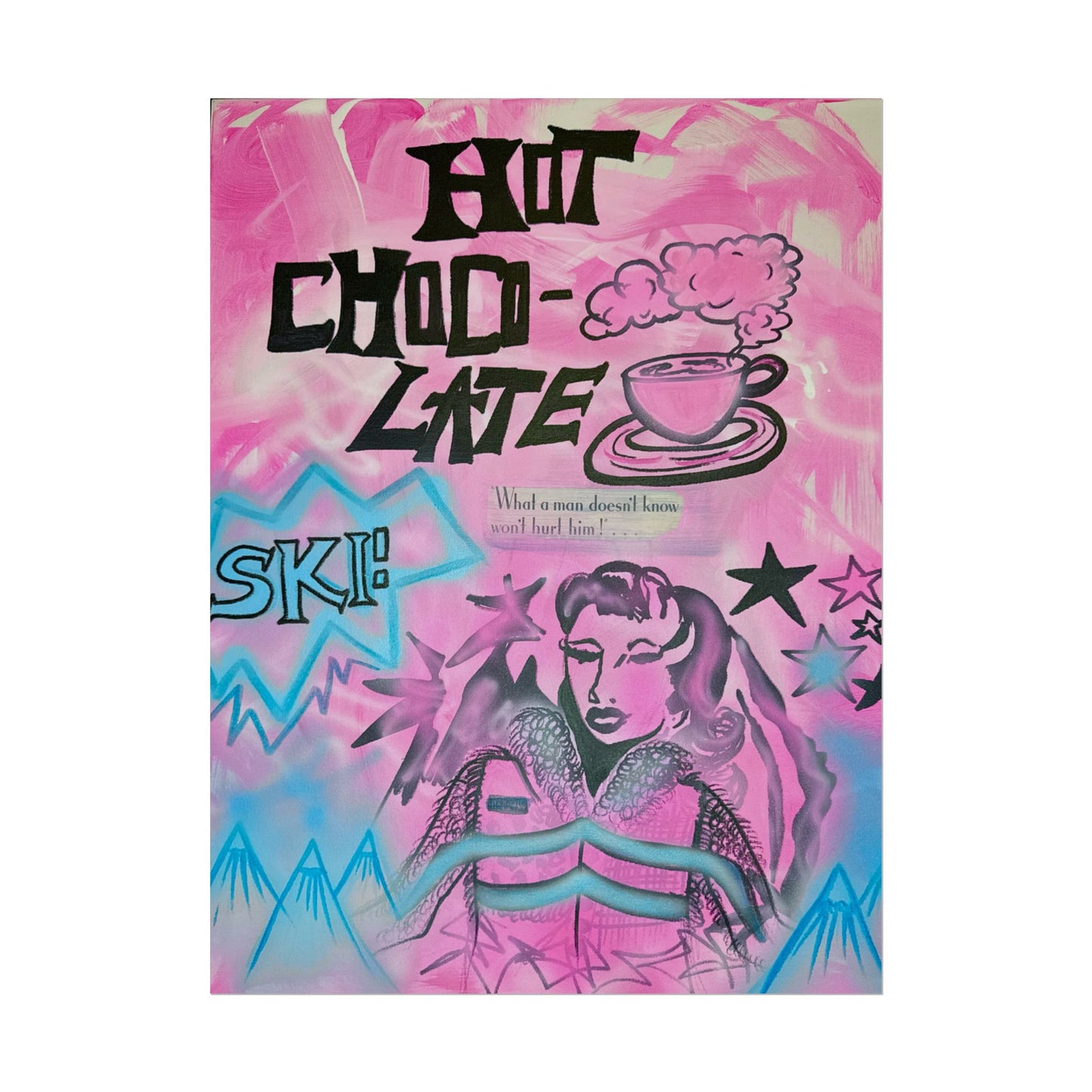 "avant le ski" airbrush rolled print