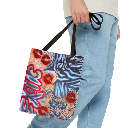 "in the wild" airbrush tote bag