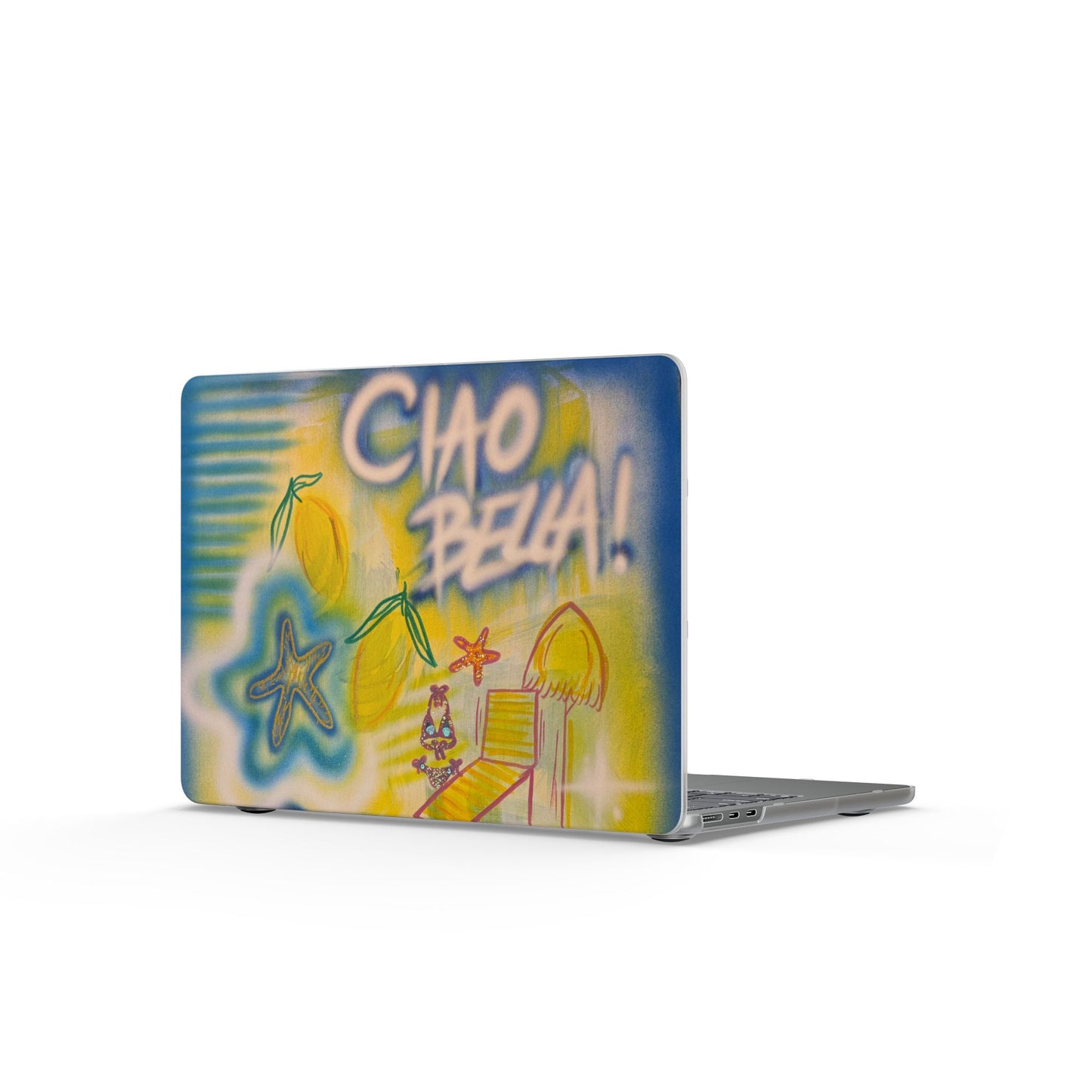 "ciao bella" airbrush matte macbook cases