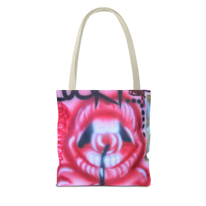 "be happy go lucky" airbrush tote bag