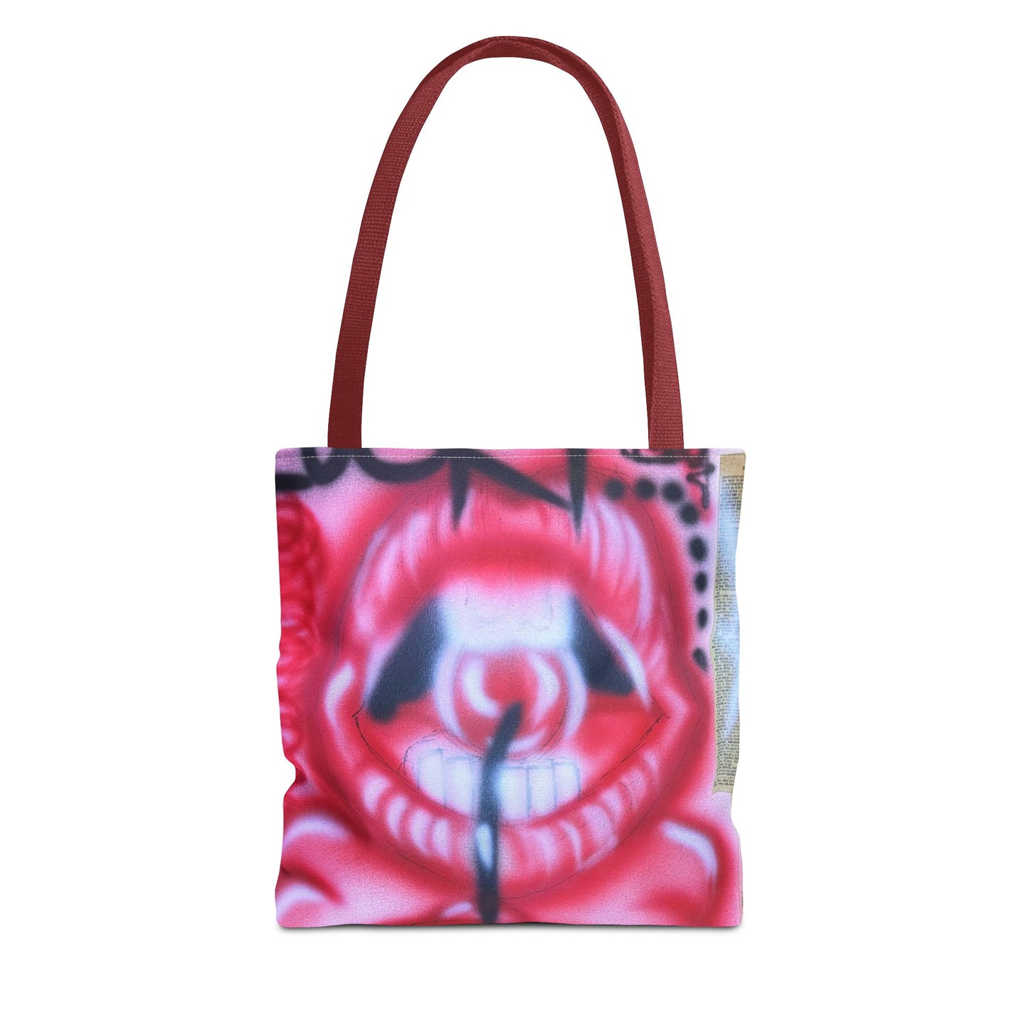 "be happy go lucky" airbrush tote bag