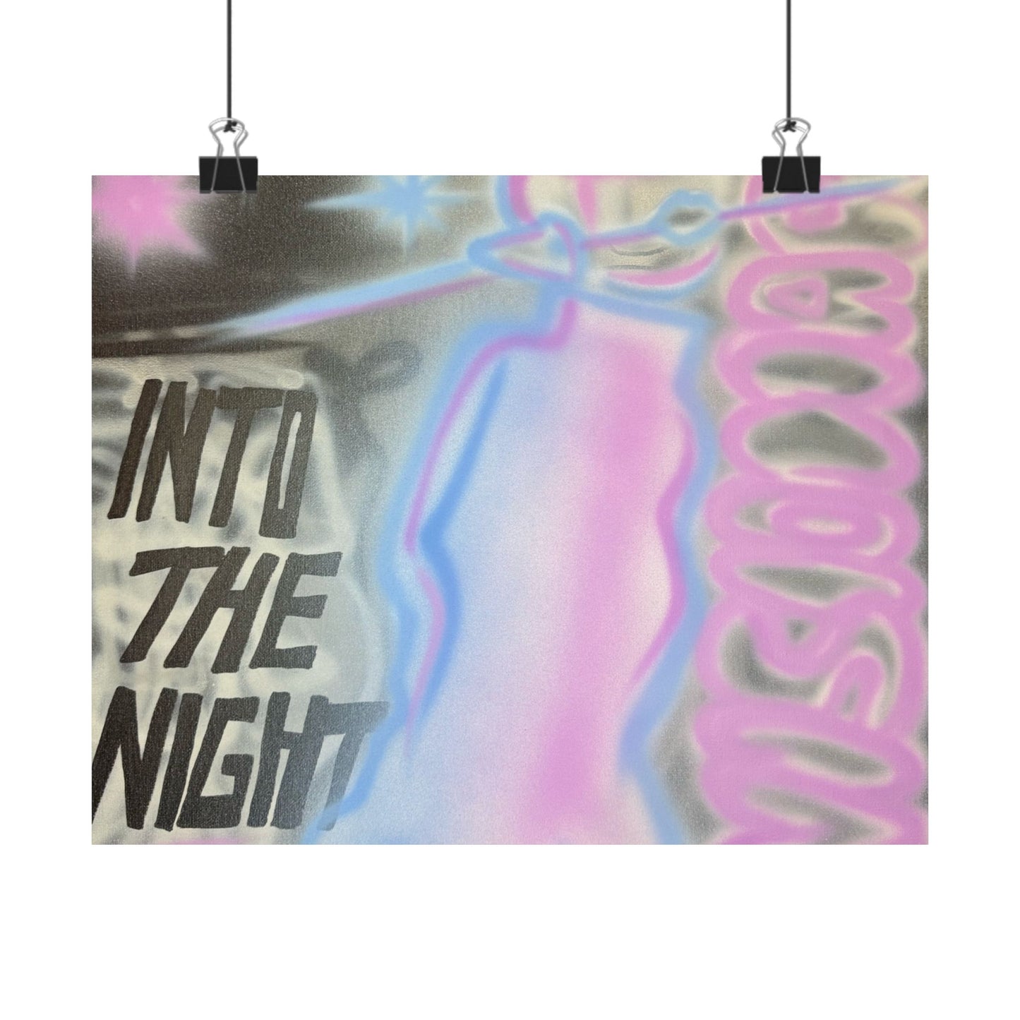 "into the night" airbrush horizontal print