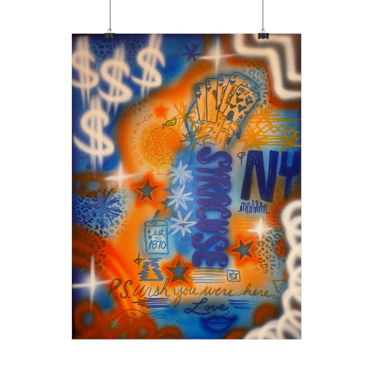 "syracuse, ny" airbrush rolled print