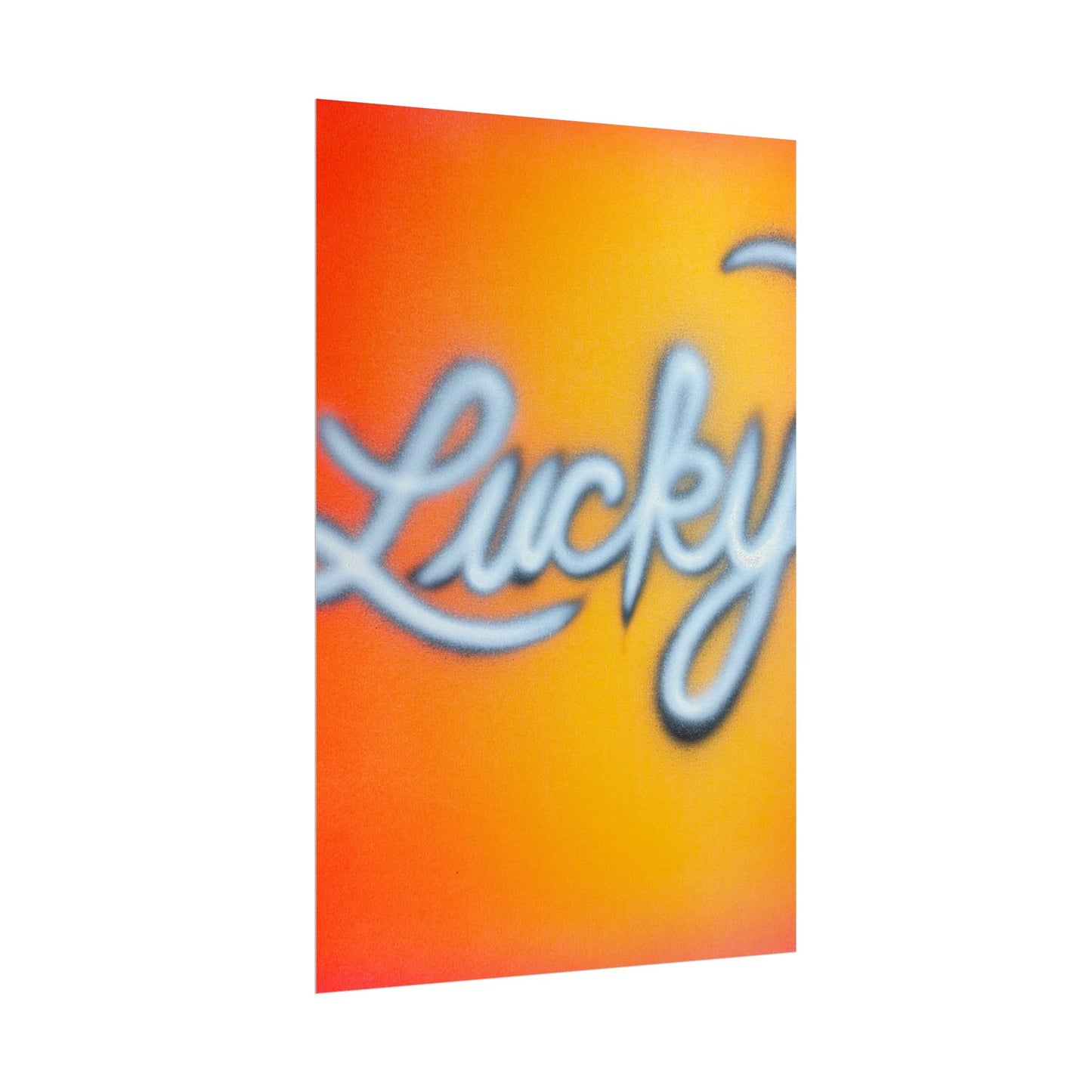"lucky" airbrush rolled print