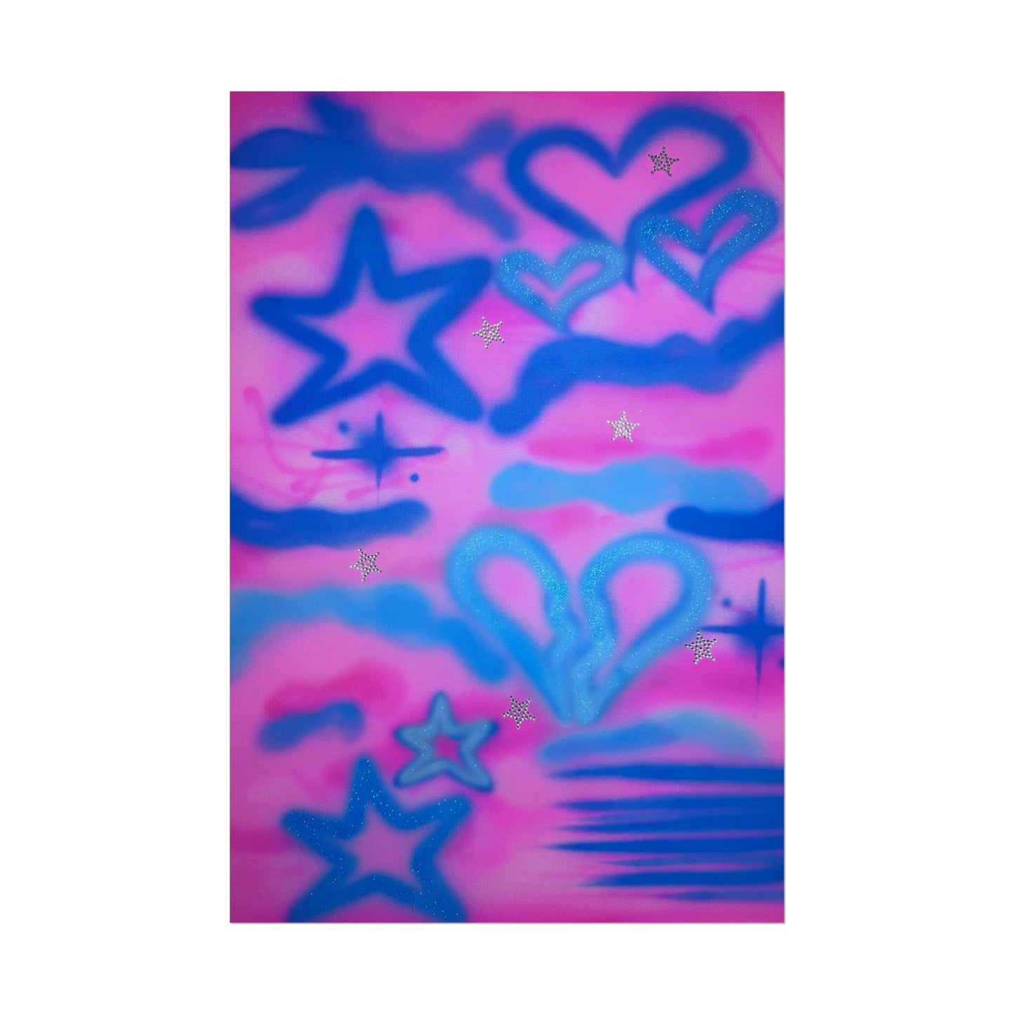 "blue camo" airbrush rolled print