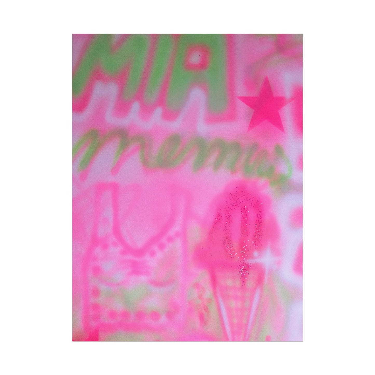 "miami matcha" airbrush rolled print